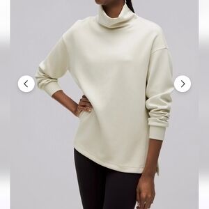 Lululemon X Peloton Softstreme Funnel Neck Long Pullover In Bone
